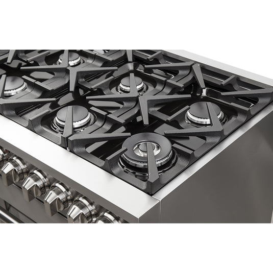 Forno Massimo 48-Inch Freestanding Dual Fuel Range, 8 Burners, Double Convection Ovens
