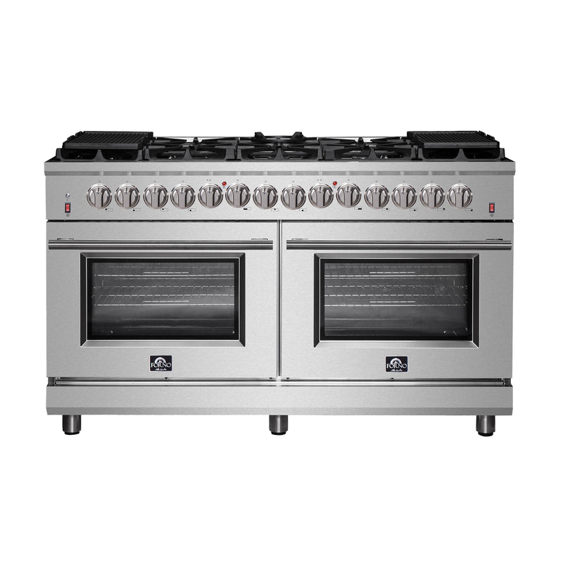 Load image into Gallery viewer, Forno Massimo 60-Inch Freestanding Dual Fuel Range, 10 Burners, Double Convection Ovens
