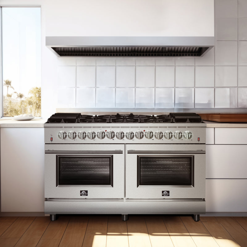 Load image into Gallery viewer, Forno Massimo 60-Inch Freestanding Dual Fuel Range, 10 Burners, Double Convection Ovens
