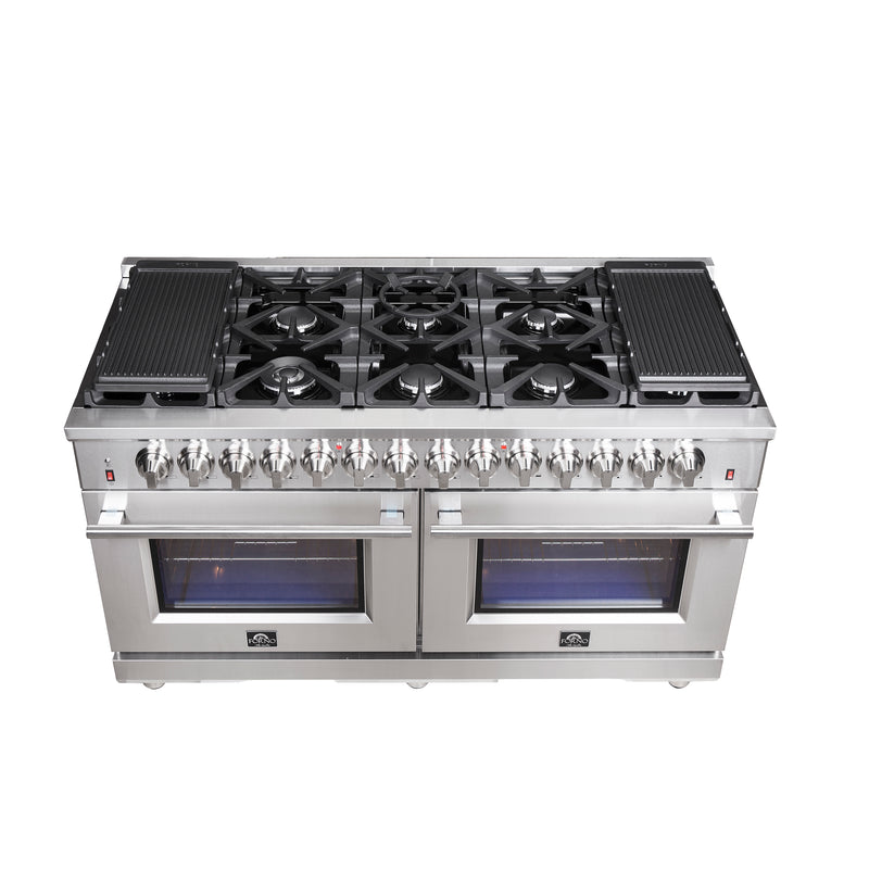 Load image into Gallery viewer, Forno Massimo 60-Inch Freestanding Dual Fuel Range, 10 Burners, Double Convection Ovens
