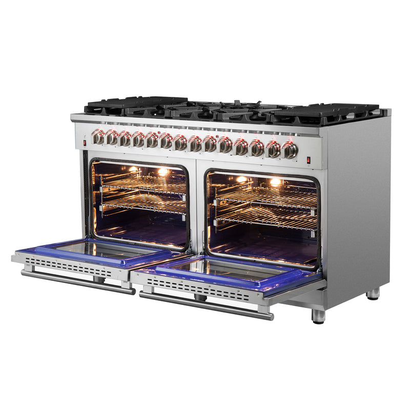 Load image into Gallery viewer, Forno Massimo 60-Inch Freestanding Dual Fuel Range, 10 Burners, Double Convection Ovens
