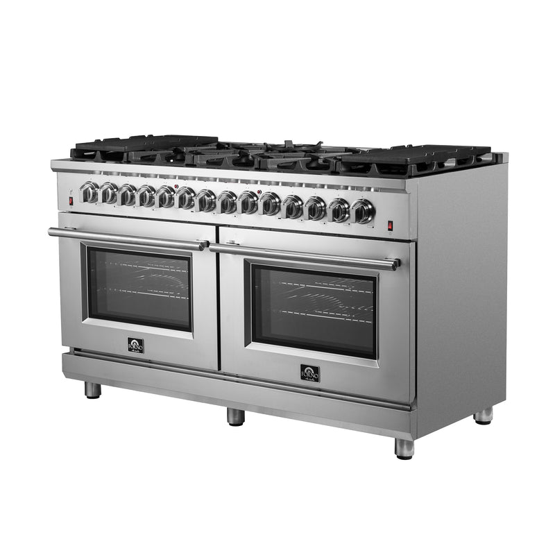 Load image into Gallery viewer, Forno Massimo 60-Inch Freestanding Dual Fuel Range, 10 Burners, Double Convection Ovens

