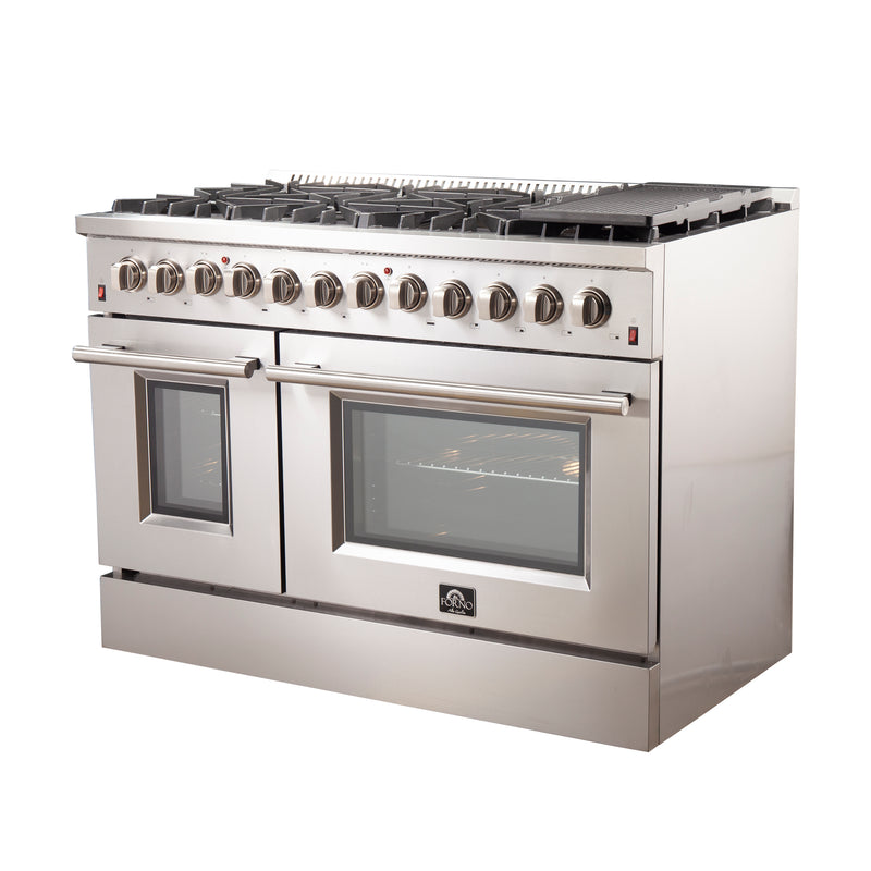 Load image into Gallery viewer, Forno Galiano 48-Inch Freestanding Dual Fuel Range, 8 Burners, Double Convection Ovens
