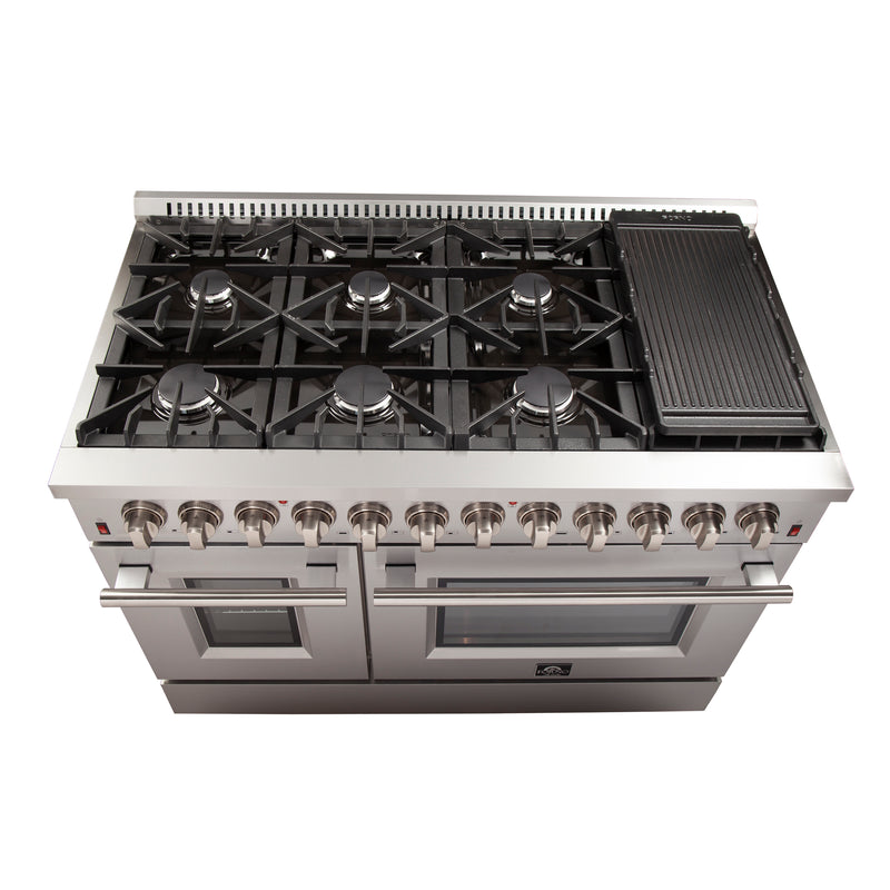 Load image into Gallery viewer, Forno Galiano 48-Inch Freestanding Dual Fuel Range, 8 Burners, Double Convection Ovens
