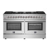 Forno Galiano 60-Inch, Stainless Steel Freestanding Dual Fuel Range with 10 Burners and Double Ovens - FFSGS6156-60