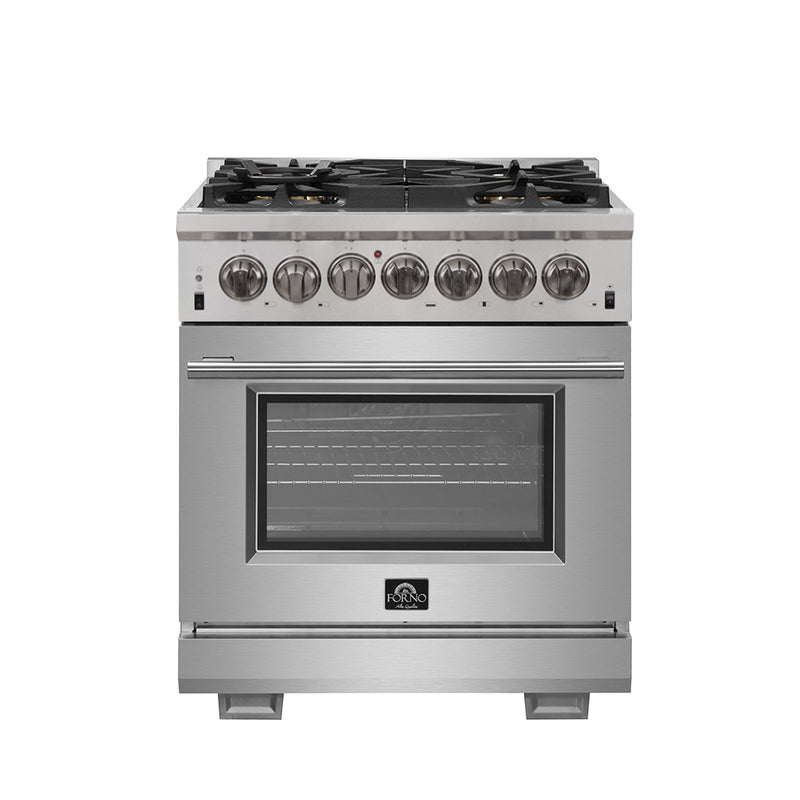 Load image into Gallery viewer, Forno Capriasca 30-Inch Freestanding Dual Fuel Range, 4 Burners, True Convection Oven
