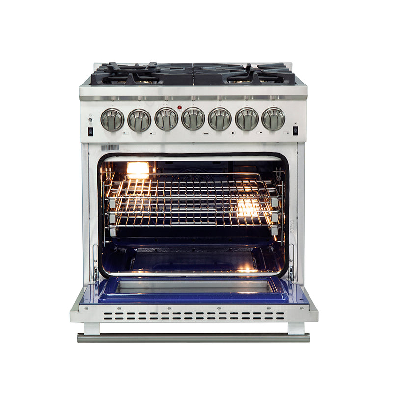 Load image into Gallery viewer, Forno Capriasca 30-Inch Freestanding Dual Fuel Range, 4 Burners, True Convection Oven
