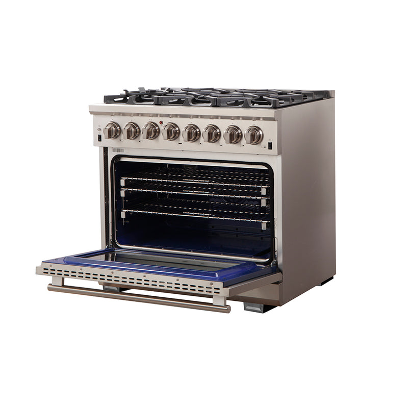 Load image into Gallery viewer, Forno Capriasca 36-Inch Freestanding Dual Fuel Range, 6 Burners, True Convection Oven
