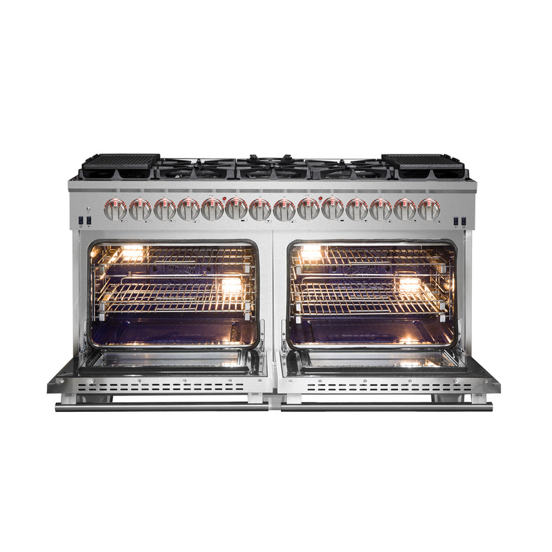 Load image into Gallery viewer, Forno Capriasca 60-Inch Freestanding Dual Fuel Range, 10 Burners, True Convection Oven
