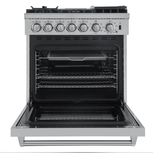 Forno Lazio 30-Inch Freestanding Dual Fuel Range, 4 Burners, True Convection Oven