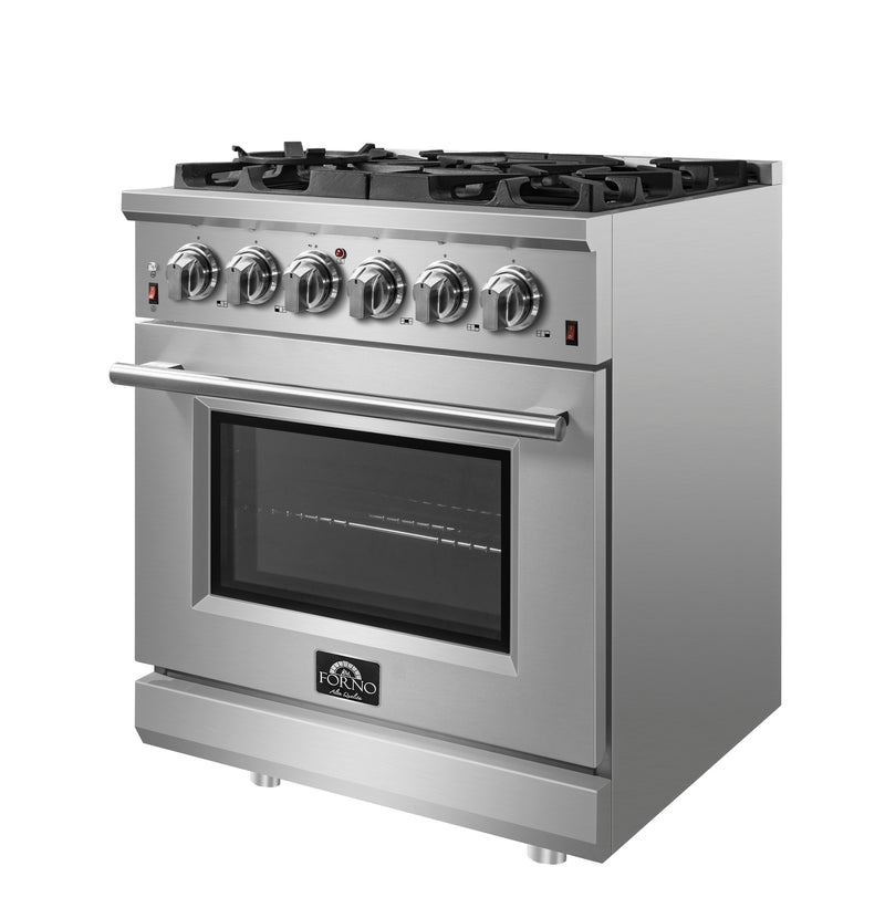Load image into Gallery viewer, Forno Massimo 30-Inch Freestanding Gas Range, 4 Burners, True Convection Oven
