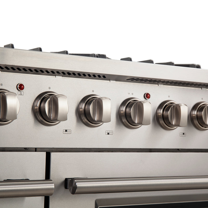 Load image into Gallery viewer, Forno Galiano 48-Inch Freestanding Gas Range, Stainless Steel, 8 Burners, 107,000 BTU, Griddle, Double Ovens, Energy Efficient
