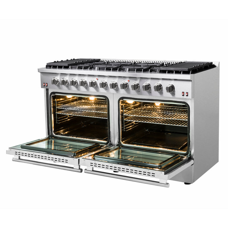 Load image into Gallery viewer, Forno Galiano 60-Inch Freestanding Gas Range, 10 Burners, Double Ovens, Griddle, Energy Efficient
