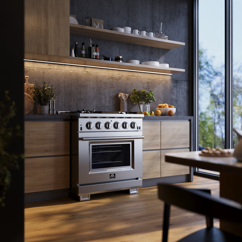 Load image into Gallery viewer, Forno Capriasca 30-Inch Freestanding Gas Range, 4 Burners, True Convection Oven
