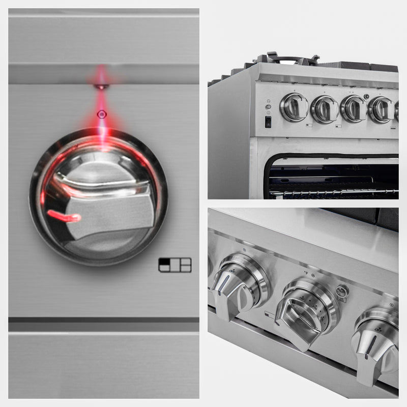 Load image into Gallery viewer, Forno Capriasca 36-Inch Gas Range, Stainless Steel, 6 Brass Burners, 120,000 BTU, Convection Oven, Energy Efficient
