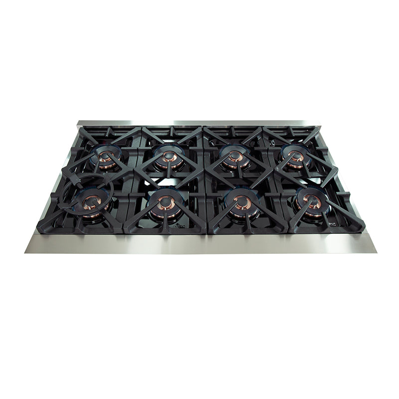 Load image into Gallery viewer, FORNO Capriasca 48-inch Gas Range Stainless Steel, 8 Brass Burners 160,000 BTU, 6.58 cu.ft. Double Oven
