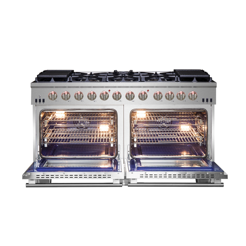 Load image into Gallery viewer, Forno Capriasca 60-Inch Freestanding Gas Range, 10 Burners, True Convection Oven
