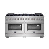 Forno Capriasca 60-Inch, Stainless Steel Freestanding Gas Range with 10 Burners - FFSGS6260-60