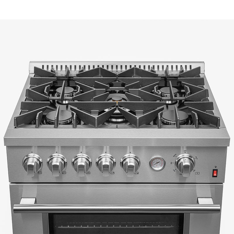 Load image into Gallery viewer, Forno Premium 3-Piece Kitchen Bundle - 30" Gas Range, Bottom Freezer Refrigerator, Built-In Dishwasher, Stainless Steel - FBDL-012-01CAUS
