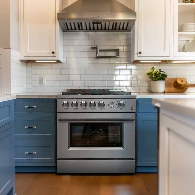Load image into Gallery viewer, Forno Premium 3-Piece Kitchen Bundle - 30" Gas Range, Bottom Freezer Refrigerator, Built-In Dishwasher, Stainless Steel - FBDL-012-01CAUS
