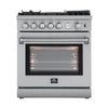 Forno Lazio 30-Inch, Stainless Steel Freestanding Gas Range, 4 Burners - FFSGS6276-30
