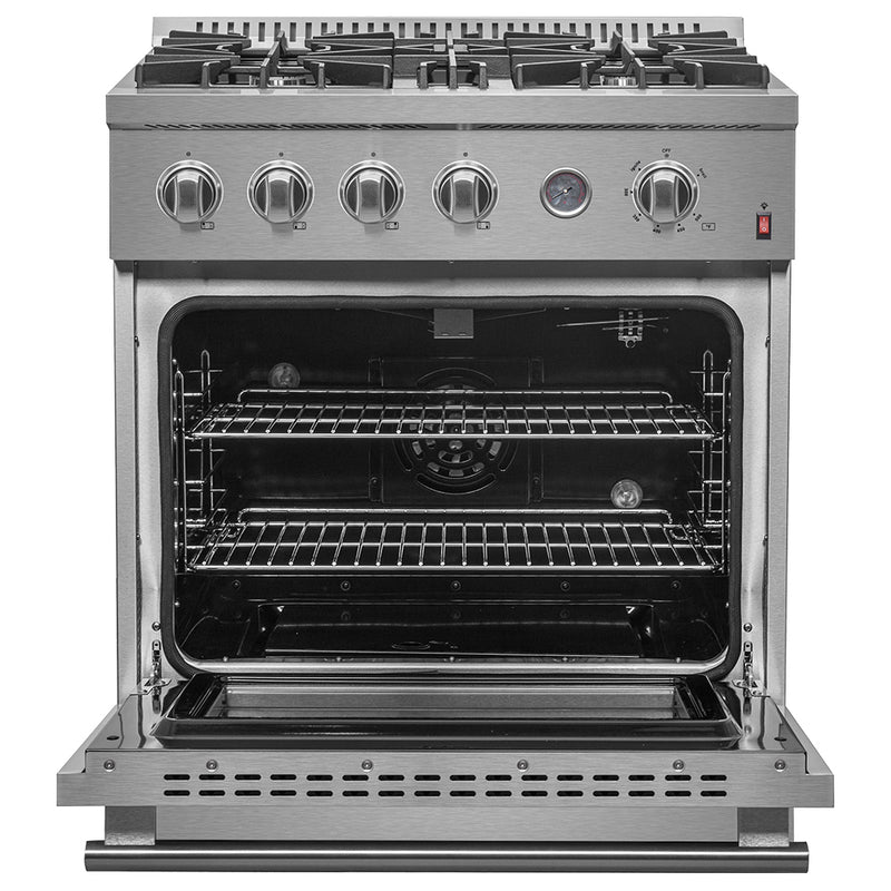 Load image into Gallery viewer, Marco 30-inch Gas Range Stainless Steel, 4 Burners 37,000 BTU, 4.32 cu.ft. Convection Oven
