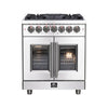 Forno Massimo 30-Inch, Stainless Steel Freestanding French Door Dual Fuel Range with 4 Burners - FFSGS6325-30
