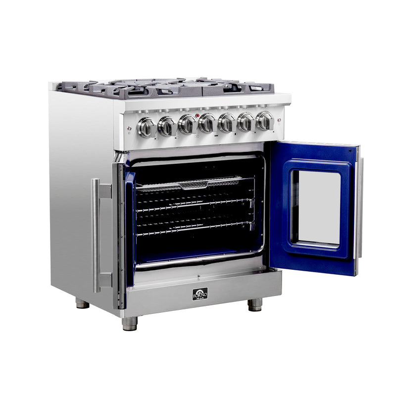 Load image into Gallery viewer, Forno Massimo 30-Inch Freestanding French Door Dual Fuel Range, 4 Burners, True Convection Oven
