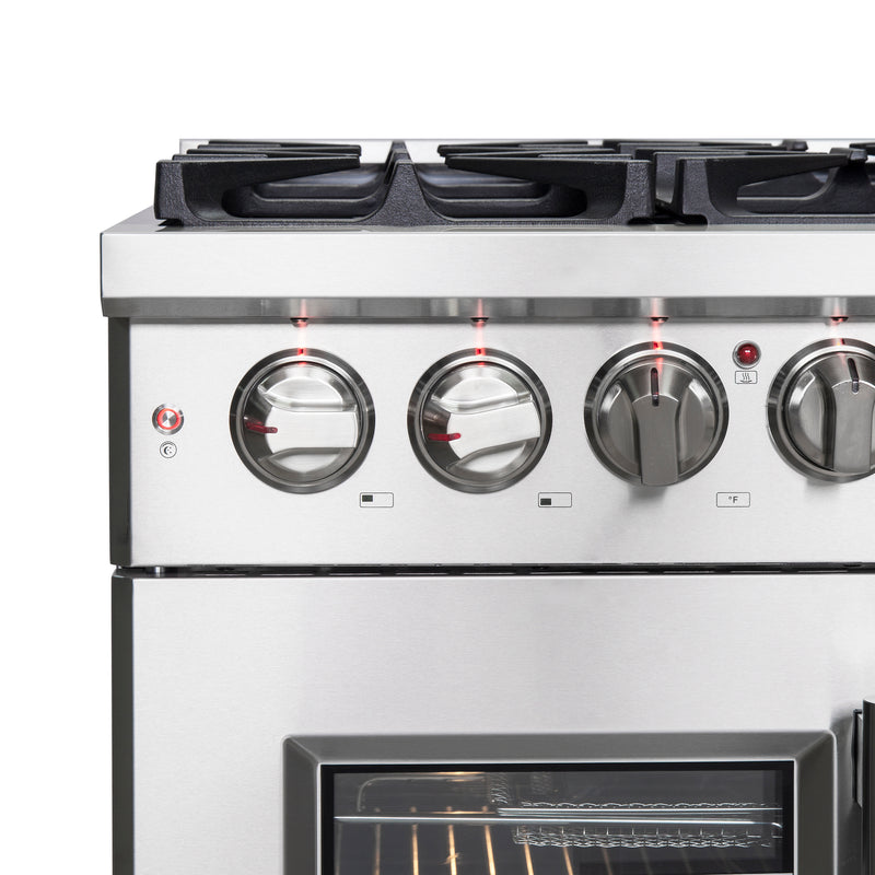 Load image into Gallery viewer, Forno Massimo 36-Inch Freestanding French Door Dual Fuel Range, 6 Burners, True Convection Oven
