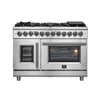 Forno Massimo 48-Inch, Stainless Steel Freestanding French Door Dual Fuel Range with 8 Burners - FFSGS6325-48