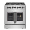 Forno Galiano 30-inch French Door Dual Fuel Range All Stainless Steel, 5 Sealed Burners 68,000 BTU, 4.32 cu.ft. True Convection Oven (Copy)