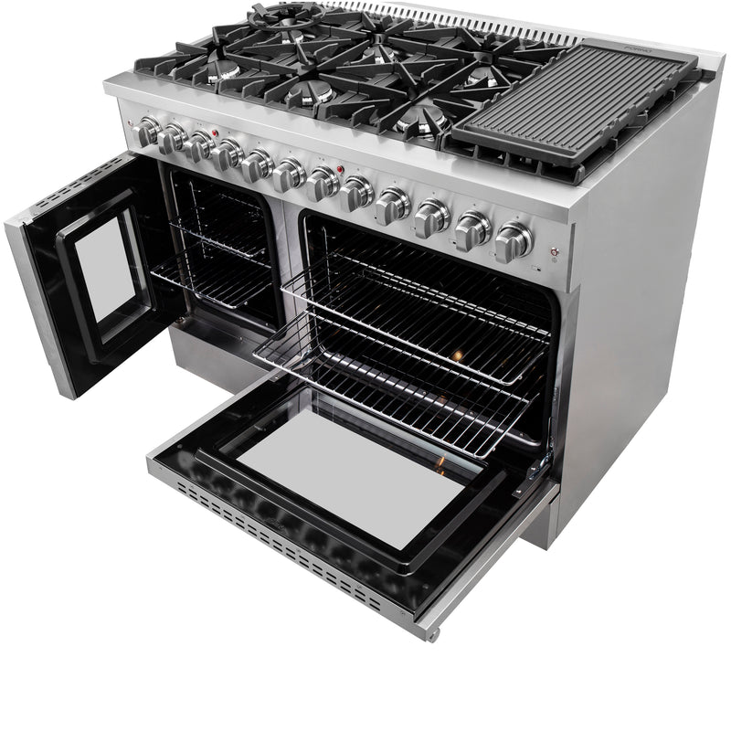 Load image into Gallery viewer, FORNO Galiano 48-Inch French Door Dual Fuel Range All Stainless Steel, 8 Sealed Burners, 107,000 BTU, Griddle, 6.58 cu.ft. Double Ovens
