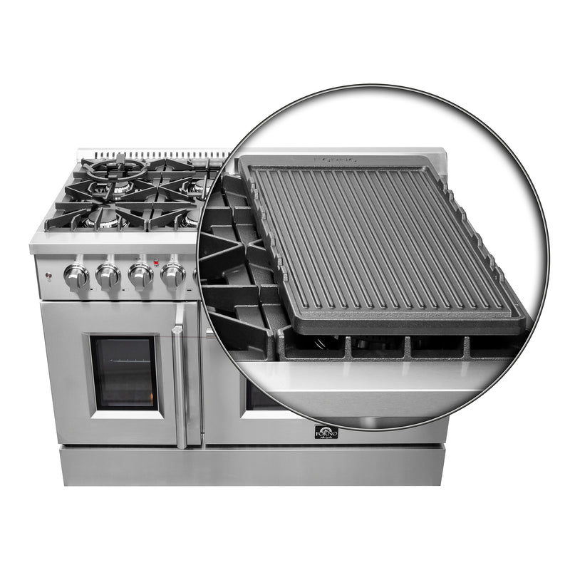 Load image into Gallery viewer, FORNO Galiano 48-Inch French Door Dual Fuel Range All Stainless Steel, 8 Sealed Burners, 107,000 BTU, Griddle, 6.58 cu.ft. Double Ovens
