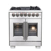 Forno Capriasca 30-Inch, Stainless Steel Freestanding French Door Dual Fuel Range with 4 Burners - FFSGS6387-30