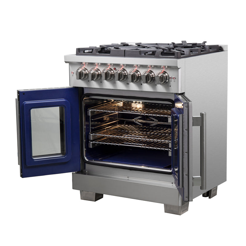 Load image into Gallery viewer, Forno Capriasca 30-Inch Freestanding French Door Dual Fuel Range, 4 Burners, True Convection Oven
