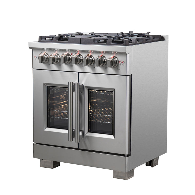 Load image into Gallery viewer, Forno Capriasca 30-Inch Freestanding French Door Dual Fuel Range, 4 Burners, True Convection Oven
