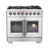 Forno Capriasca 36-Inch, Stainless Steel Freestanding French Door Dual Fuel Range with 6 Burners - FFSGS6387-36