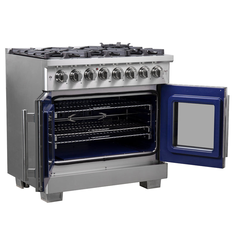 Load image into Gallery viewer, Forno Capriasca 36-Inch Freestanding French Door Dual Fuel Range, 6 Burners, True Convection Oven
