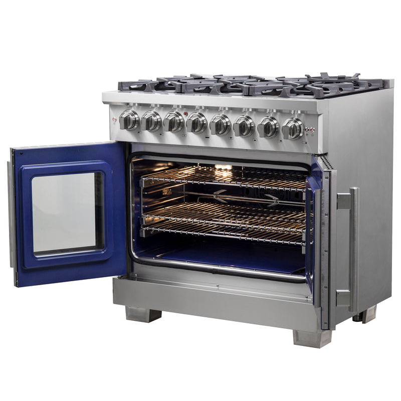 Load image into Gallery viewer, Forno Capriasca 36-Inch Freestanding French Door Dual Fuel Range, 6 Burners, True Convection Oven
