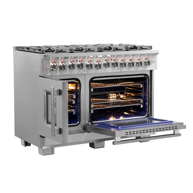 Load image into Gallery viewer, Forno Capriasca 48-Inch Freestanding French Door Dual Fuel Range, 8 Burners, True Convection Oven
