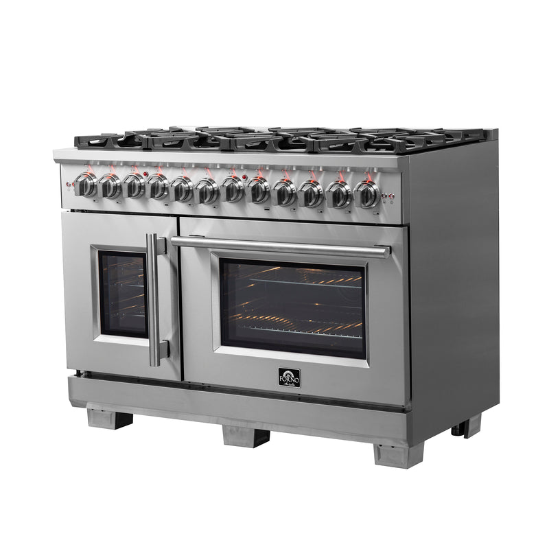 Load image into Gallery viewer, Forno Capriasca 48-Inch Freestanding French Door Dual Fuel Range, 8 Burners, True Convection Oven
