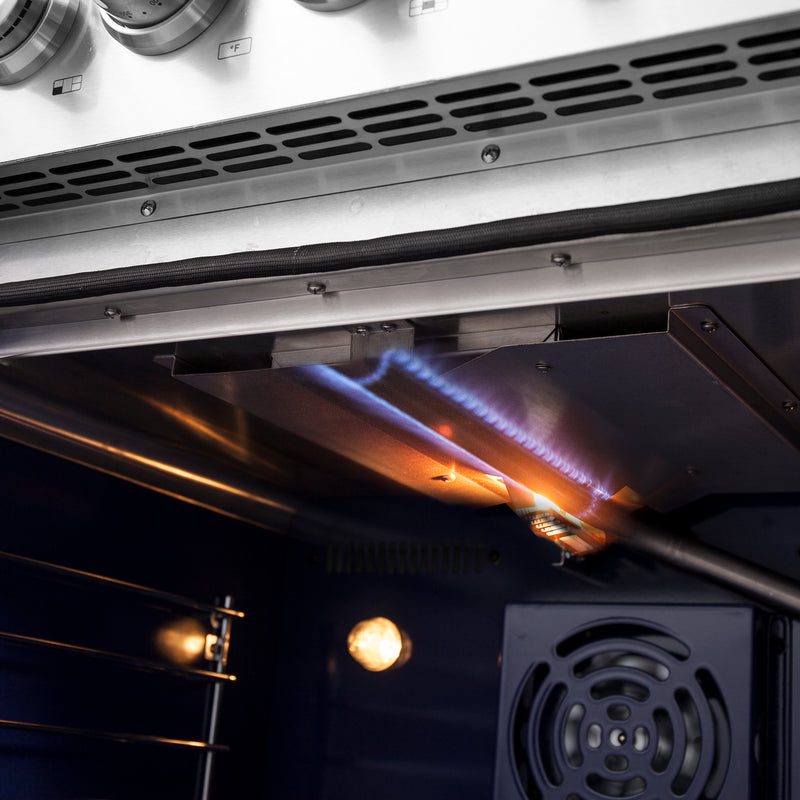 Load image into Gallery viewer, Forno Massimo 30-Inch Freestanding French Door Gas Range, 4 Burners, Convection Oven, Energy Efficient
