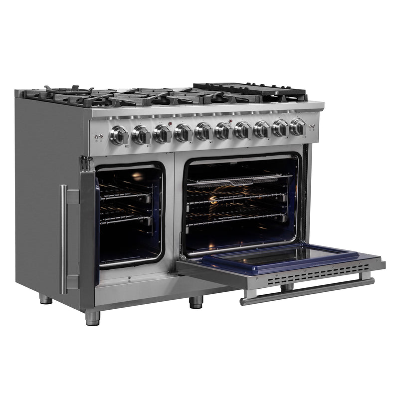 Load image into Gallery viewer, Forno Massimo 48-Inch Freestanding French Door Gas Range, 8 Burners, Convection Oven, Energy Efficient
