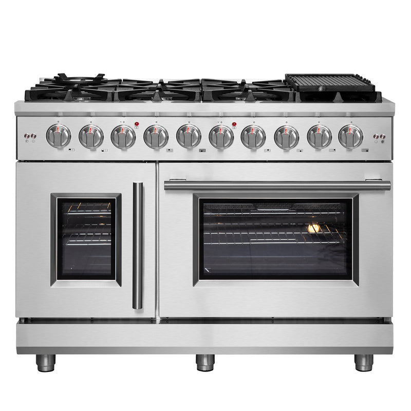 Load image into Gallery viewer, Forno Massimo 48-Inch Freestanding French Door Gas Range, 8 Burners, Convection Oven, Energy Efficient
