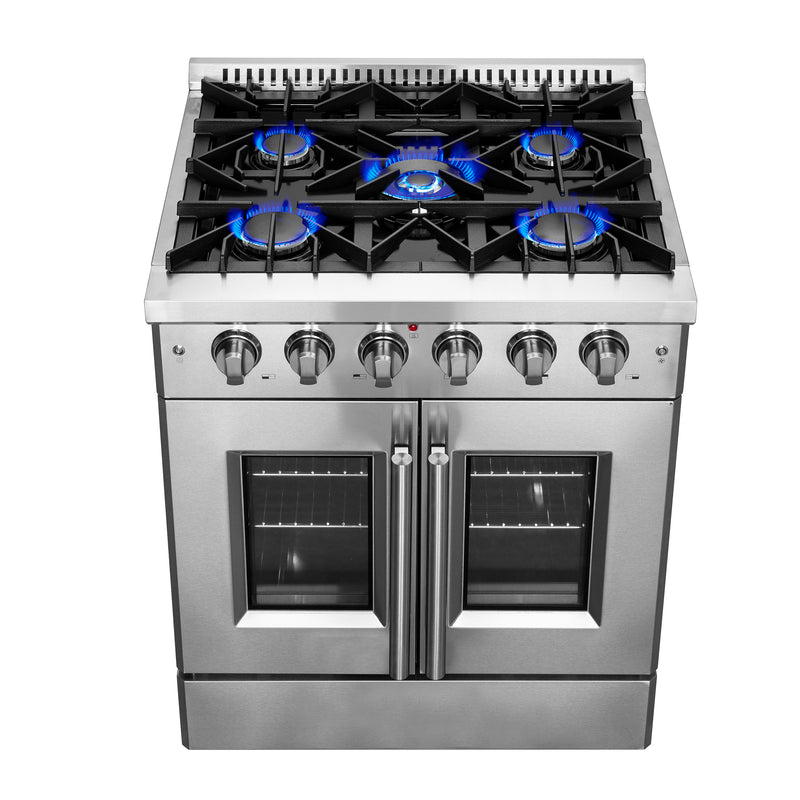 Load image into Gallery viewer, Forno Galiano 30-Inch Freestanding French Door Gas Range, 4 Burners, Convection Oven, Energy Efficient
