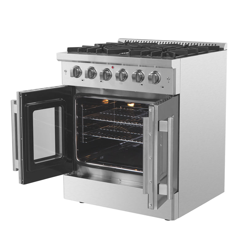 Load image into Gallery viewer, Forno Galiano 30-Inch Freestanding French Door Gas Range, 4 Burners, Convection Oven, Energy Efficient
