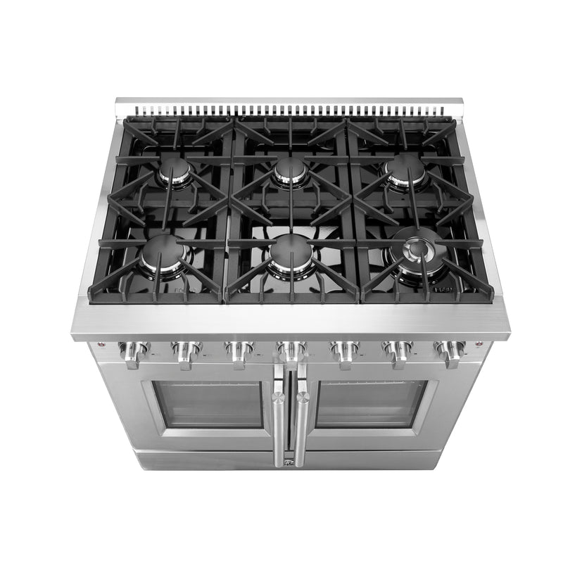 Load image into Gallery viewer, Forno Galiano 36-Inch Freestanding French Door Gas Range, 6 Burners, Convection Oven, Energy Efficient
