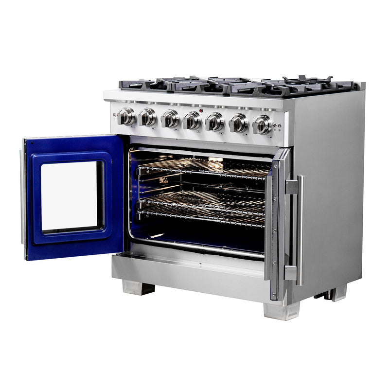 Load image into Gallery viewer, Forno Capriasca 36-Inch Freestanding French Door Gas Range, 6 Burners, Convection Oven, Energy Efficient
