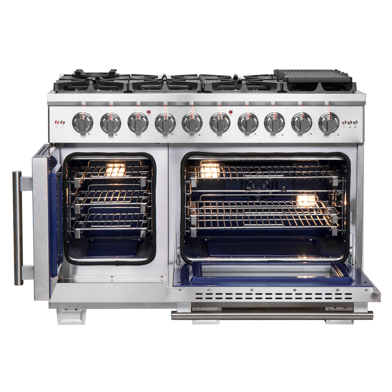 Load image into Gallery viewer, Forno Capriasca 48-Inch Freestanding French Door Gas Range, 8 Burners, Convection Oven, Energy Efficient
