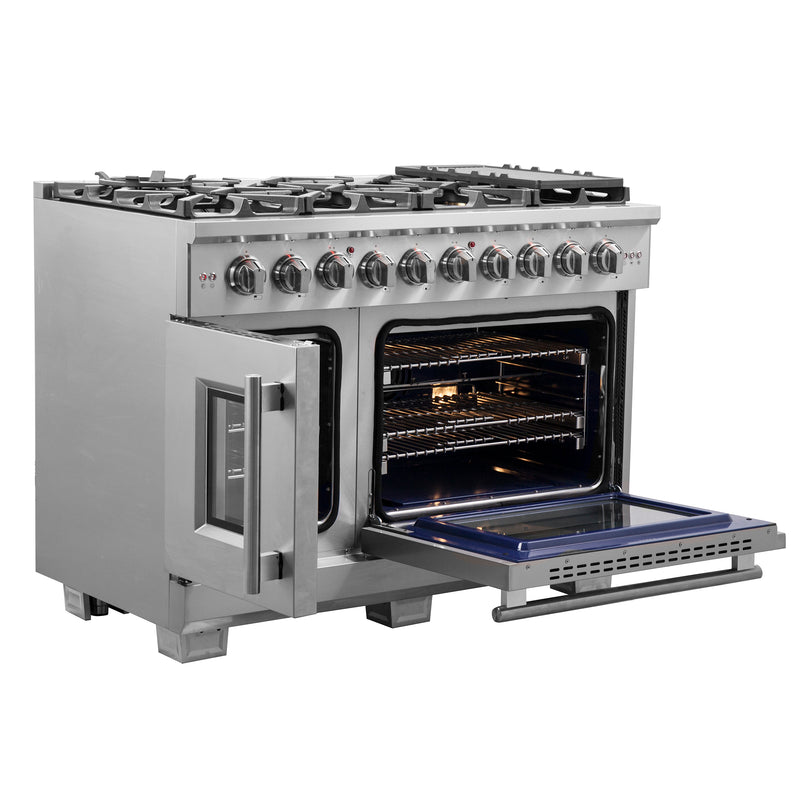 Load image into Gallery viewer, Forno Capriasca 48-Inch Freestanding French Door Gas Range, 8 Burners, Convection Oven, Energy Efficient
